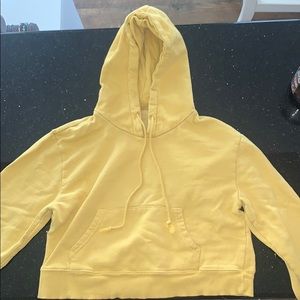 Brandy Melville Cropped Yellow Hoodie
